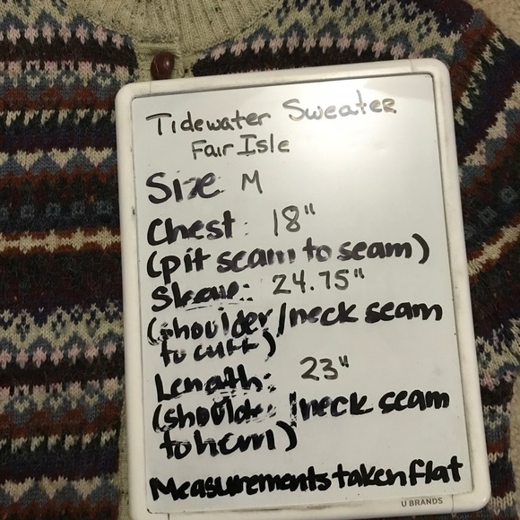 Vintage Tidewater Traders Beige Wool Confetti / Fair Isle Collared Cardigan - Picture 8 of 8